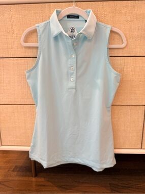 Turtleson performance Golf Tank in Blue and White Striped Small